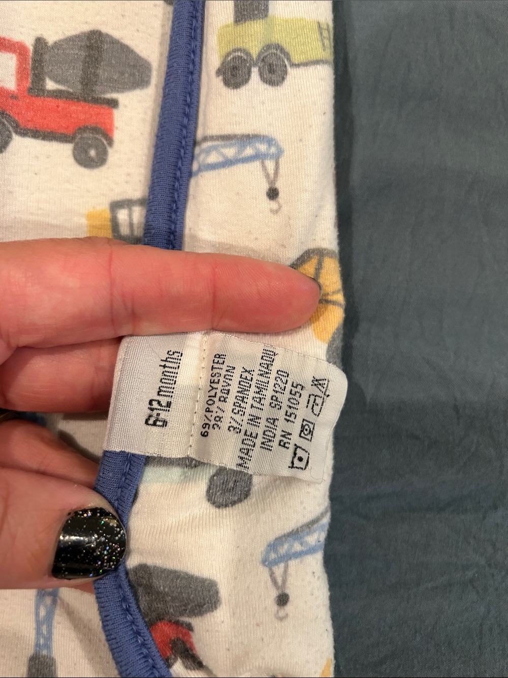 Copper Pearl Bamboo Sleeveless Sleep Sack with Construction Vehicle Print - Picture 3 of 5